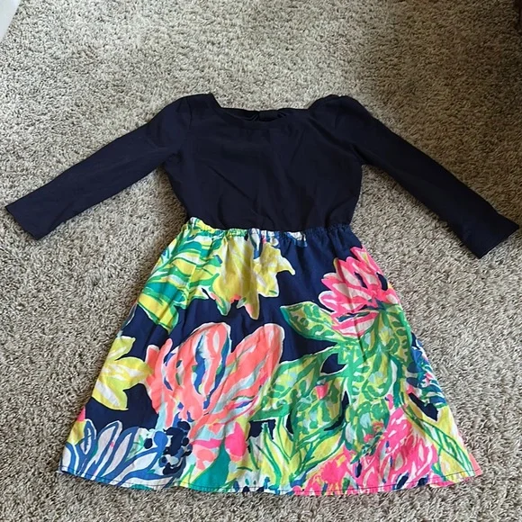 Lilly Pulitzer Blue and Pink Fit and Flare Casual Dress